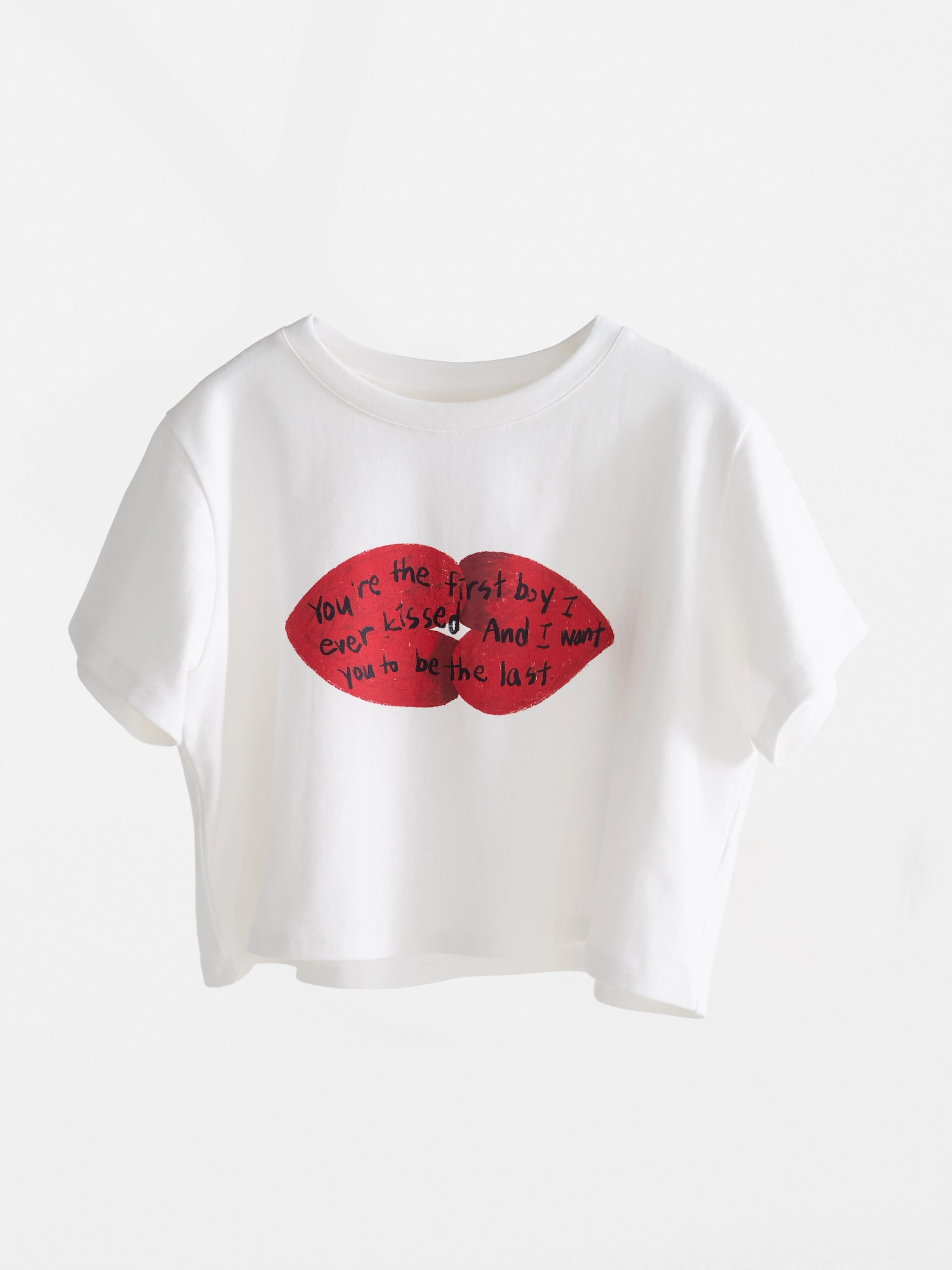 Heart Lips Crop Tee (2colors)